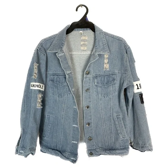 Sold - KAWAII NATION BTS K-POP Where Is My Mind Patch Distressed Denim Jacket - Picture 6 of 13
